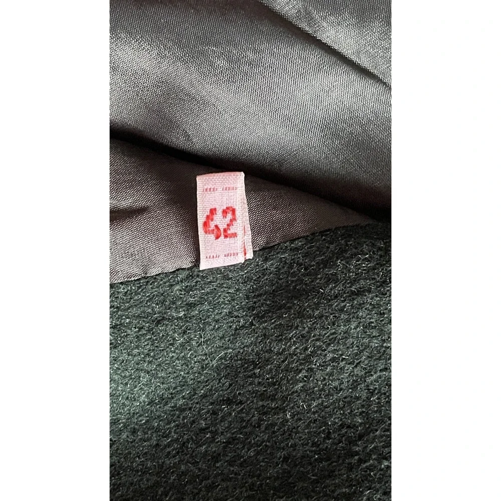 VTG 80s Jean Claude Paris Womens Wool‎ Batwing Oversized Coat Size 42 Dark Green